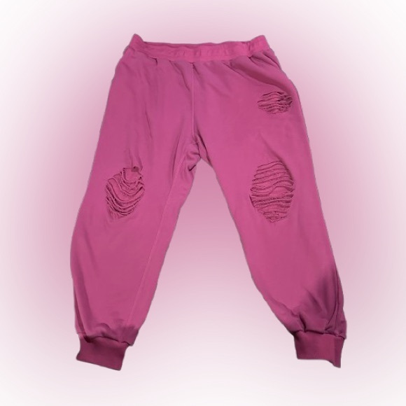 🟧 3 for $30 White Birch Distressed Pink Joggers - Picture 1 of 3